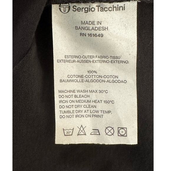 Sergio Tacchini black short sleeves T shirt size Large - Picture 4 of 10